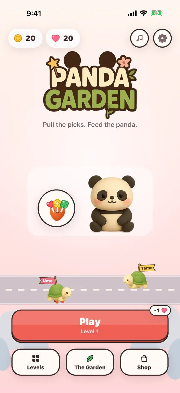 The home screen of Panda Garden