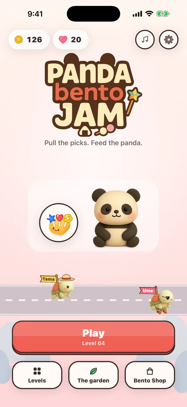 The home screen of Panda Bento Jam